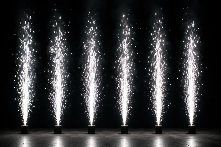 Cold spark machine in use at weddings